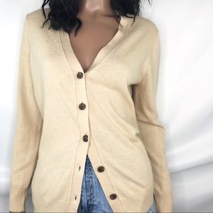 J CREW V-Neck Tan Cardigan